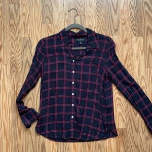 Banana Republic Plaid Long Sleeve Top